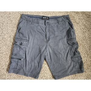 IRON CO Cargo Shorts Gray Size 38 Y2K Camping Utility Workwear Skater Travel